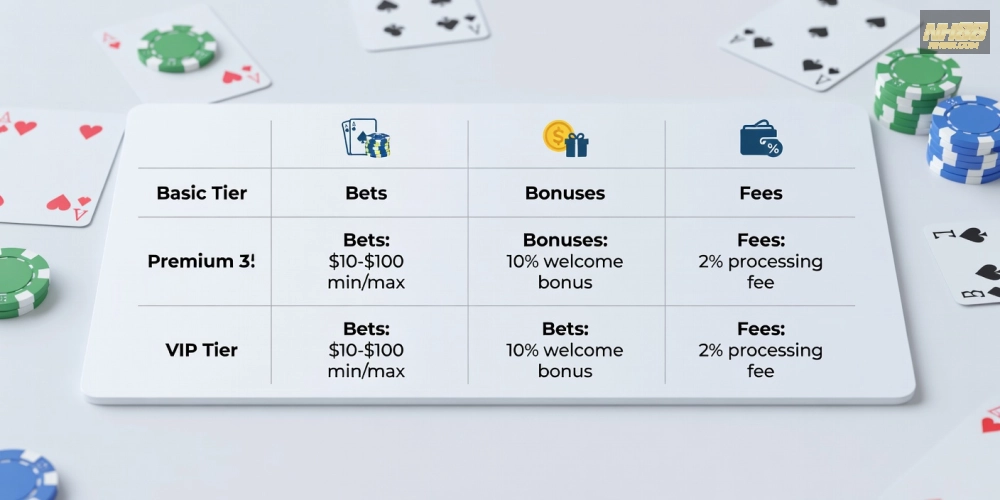 Bảng giá các gói cược baccarat live casino nh88 cập nhật mới nhất năm 2025
