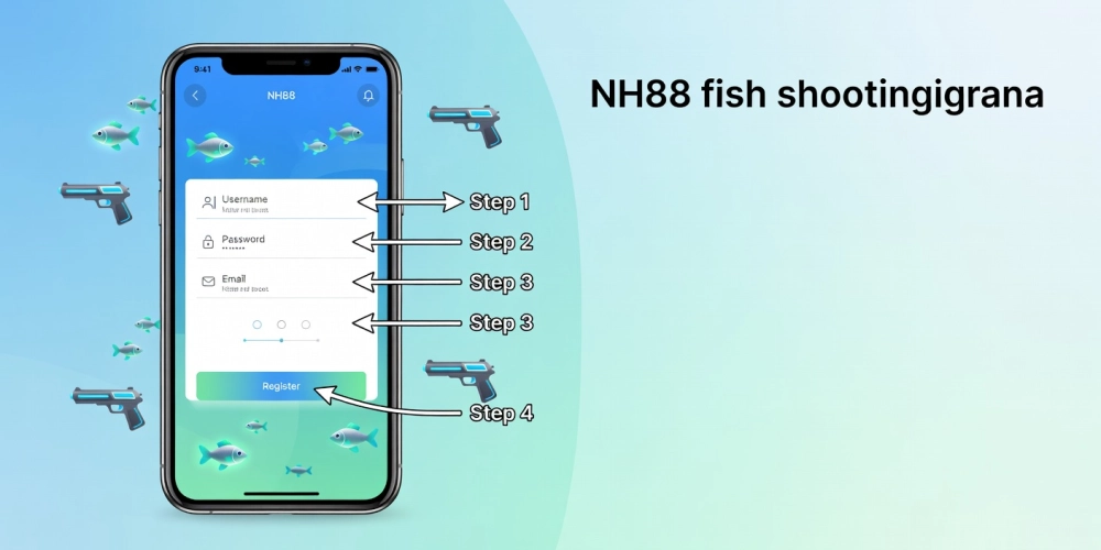 Hình hướng dẫn từng bước đăng ký tài khoản bắn cá vui nh88 đơn giản