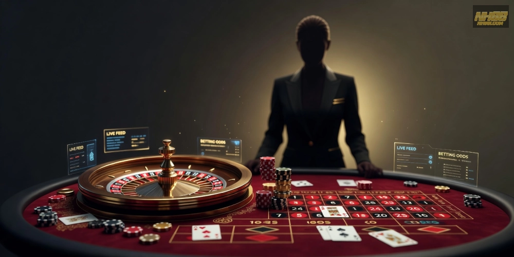 Khái niệm live casino online nh88 được minh họa qua giao diện streaming HD