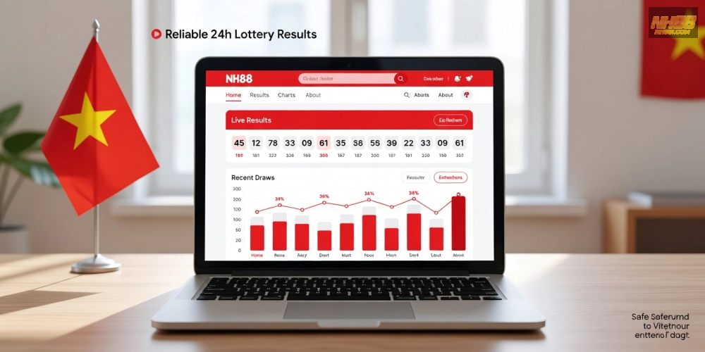 Giao diện trang web xổ số 24h hiển thị kết quả nh88 nhanh chóng và chính xác